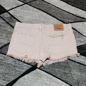 LUCKY BRAND DISTRESSED RAW-EDGE TAN CUT-OFF DENIM JEAN SHORTS 6/28